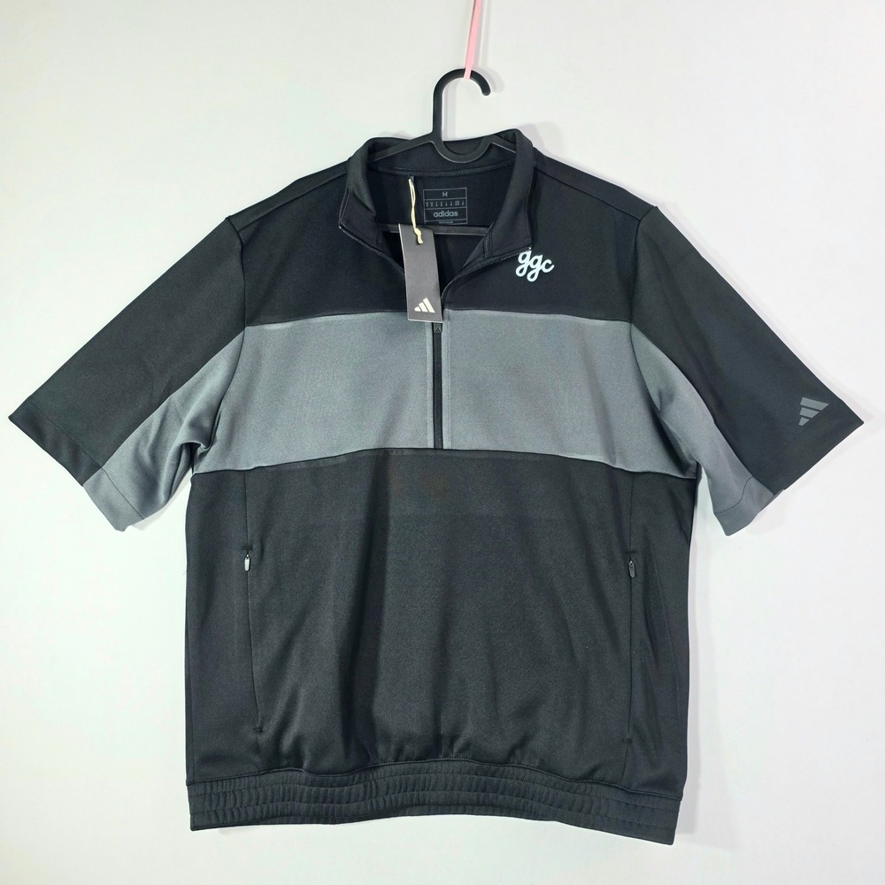 NWT Adidas Ultimate365 Georgia Golf Company GGC Half Zip Pullover Black Gray Med